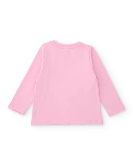 T-shirt fille en maille avec détails brillants Rose 2 - vertbaudet enfant 