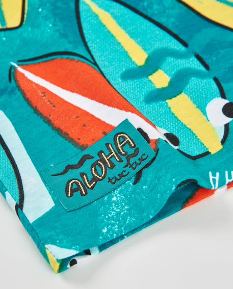 T-shirt garçon en maille avec imprimé de planches de surf Bleu 4 - vertbaudet enfant 