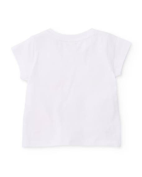 T-shirt fille en maille avec fleurs en volume Blanc 2 - vertbaudet enfant 