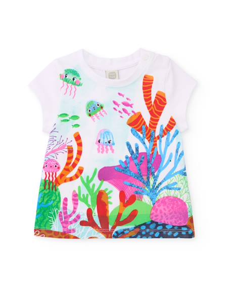 Fille-T-shirt fille en maille avec grand imprimé