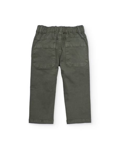 Pantalon pour garçon en tissu avec taille à ajustement intérieur Vert 2 - vertbaudet enfant 