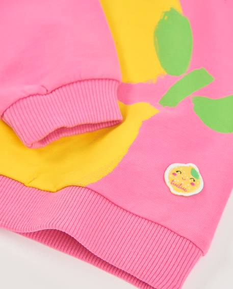 Sweat-shirt fille en maille avec fermeture à l’épaule Rose 4 - vertbaudet enfant 