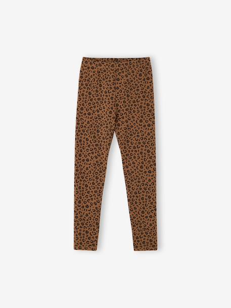 Legging fille motif zébré capsule mère-fille beige+chocolat 1 - vertbaudet enfant 