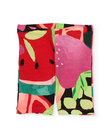 Legging fille en maille avec motif de fruits Multicolore 1 - vertbaudet enfant 