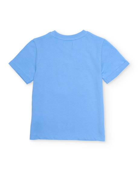 T-shirt garçon en maille avec graphique sur le devant Bleu 2 - vertbaudet enfant 