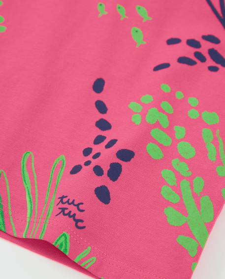 T-shirt fille en maille avec fermeture à l’épaule Rose 4 - vertbaudet enfant 