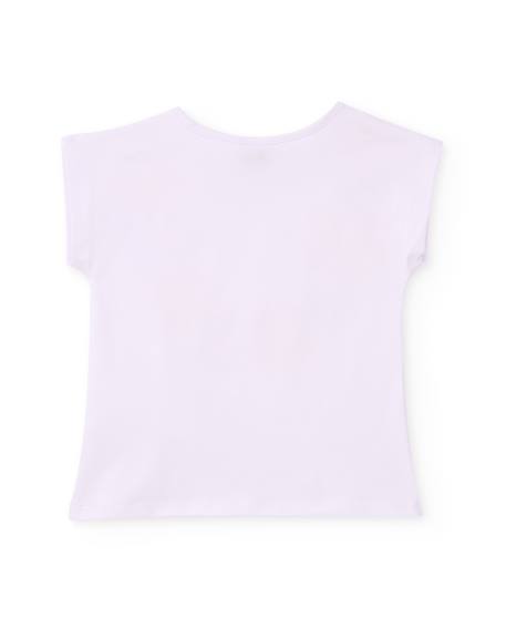 T-shirt fille en maille avec manches courtes japonaises Blanc 2 - vertbaudet enfant 