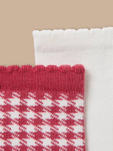 Lot de 2 paires de chaussettes vichy fille Vichy rouge 2 - vertbaudet enfant 