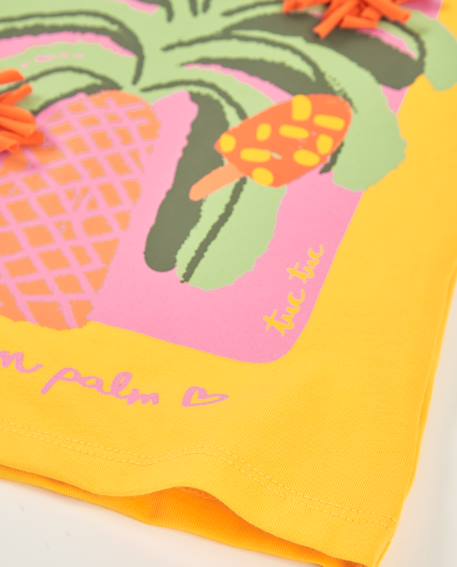 T-shirt fille en maille avec détails en relief Jaune 4 - vertbaudet enfant 