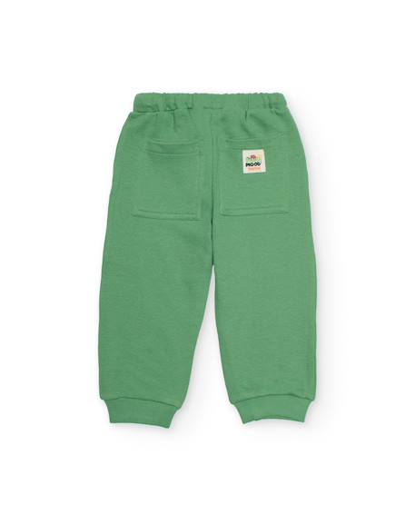 Pantalon garçon en maille avec taille élastiquée Vert 2 - vertbaudet enfant 