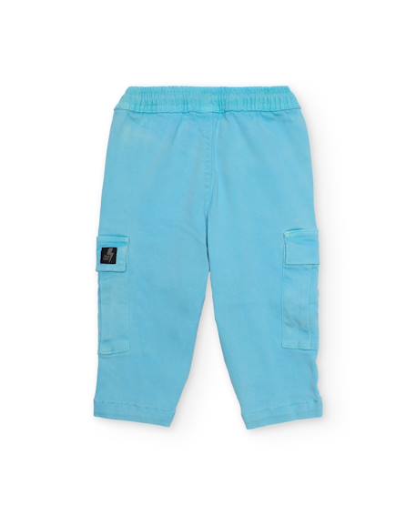 Pantalon garçon avec taille élastiquée et cordon ajustable Bleu 2 - vertbaudet enfant 