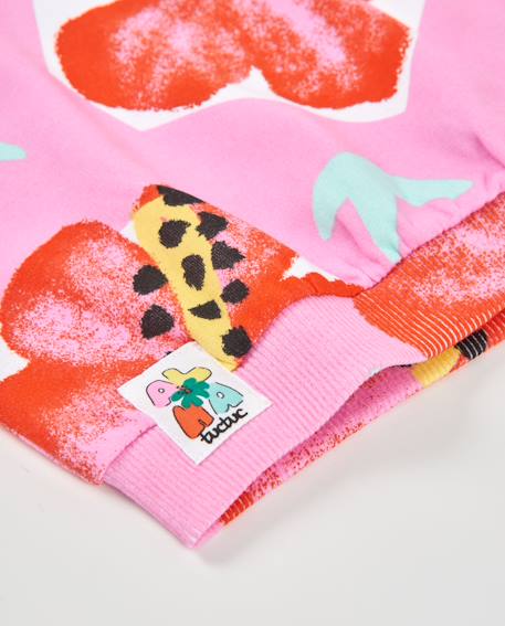 Sweat-shirt fille en maille avec imprimé floral Rose 4 - vertbaudet enfant 