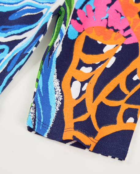 Legging fille en maille coupe ajustée Bleu 4 - vertbaudet enfant 