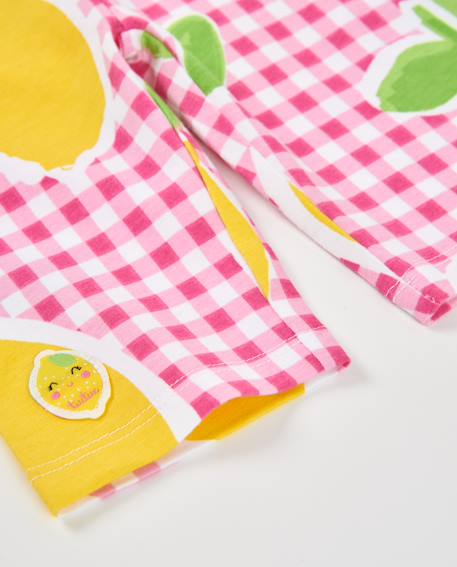 Legging fille en maille sur fond vichy Rose 4 - vertbaudet enfant 