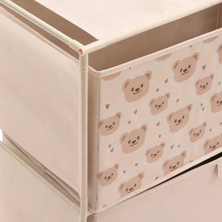 Commode enfant 2 tiroirs imprimé ourson - tissa Beige 6 - vertbaudet enfant 