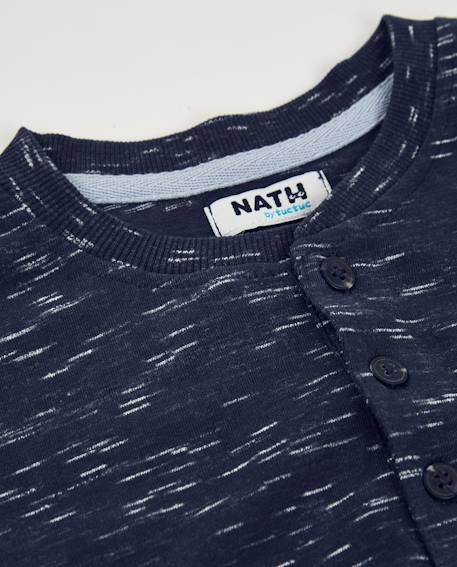 T-shirt garçon en maille avec effet chiné Bleu 3 - vertbaudet enfant 