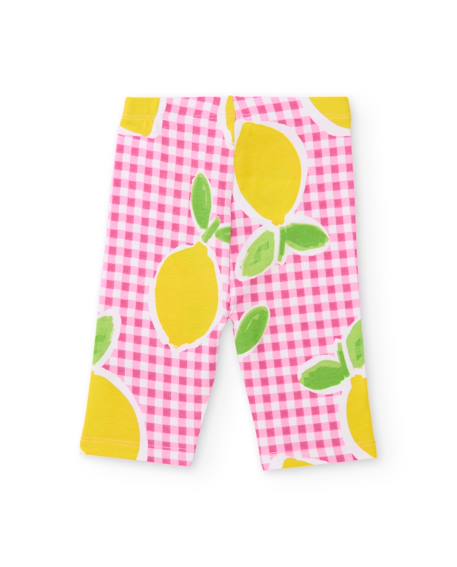 Legging fille en maille sur fond vichy Rose 2 - vertbaudet enfant 