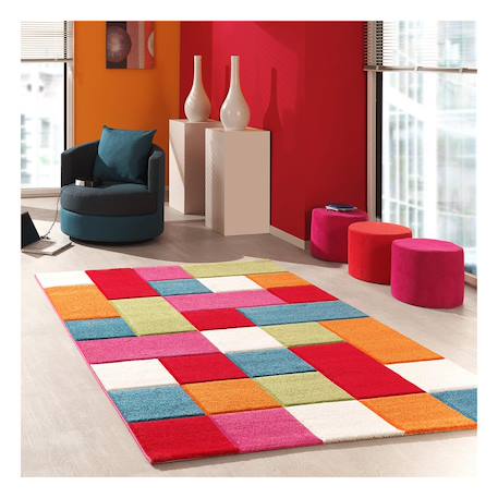 Tapis chambre tissé motif voiture lyn8 kidcar Multicolore 1 - vertbaudet enfant 