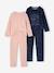 Lot de 2 pyjamas fille long rose poudré 1 - vertbaudet enfant 