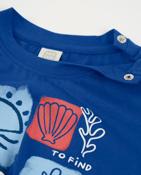T-shirt pour fille en maille avec nœud décoratif au bas Bleu 3 - vertbaudet enfant 