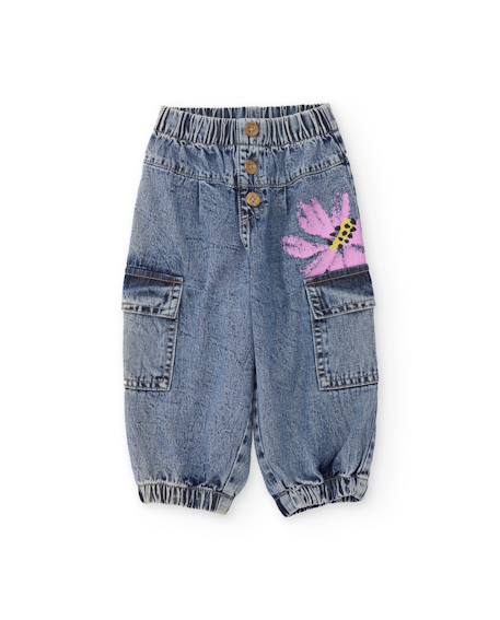 Bébé-Pantalon fille en tissu avec taille élastiquée