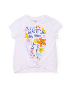 -T-shirt pour fille en maille avec nœud décoratif