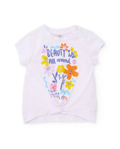 Bébé-T-shirt pour fille en maille avec nœud décoratif