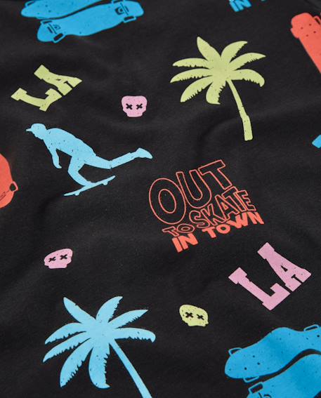 T-shirt garçon en maille au design urbain Noir 4 - vertbaudet enfant 