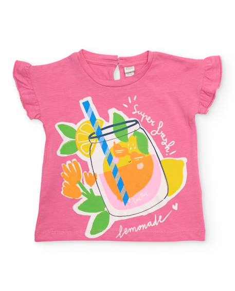 T-shirt fille en maille avec motif limonade  - vertbaudet enfant