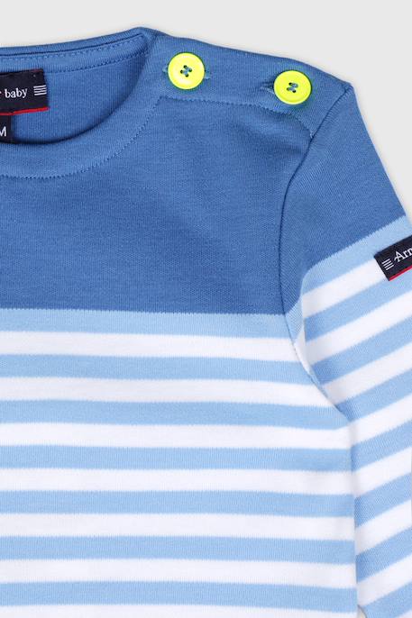 Marinière bébé - coton épais Blanc/ placid blue/ federa 2 - vertbaudet enfant 