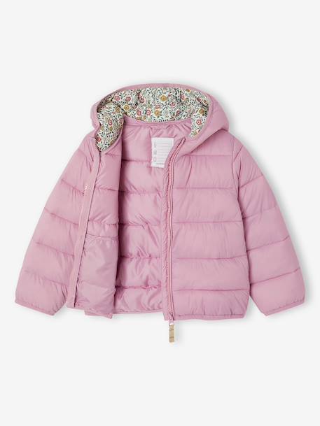 Doudoune fille légère à capuche lilas+marine+prune+rose+vert de gris 2 - vertbaudet enfant 