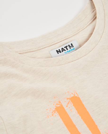 T-shirt garçon en maille avec imprimé artistique Beige 3 - vertbaudet enfant 