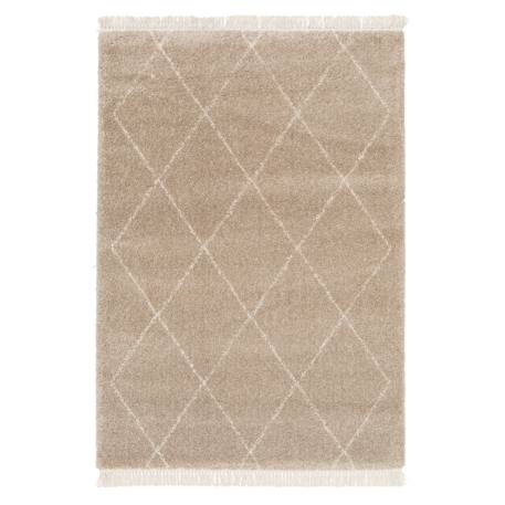 Tapis épais à franges doux et raffiné nile Beige sable+Brun naturel 7 - vertbaudet enfant 