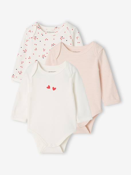 Lot de 3 bodies manches longues bébé écru 1 - vertbaudet enfant 
