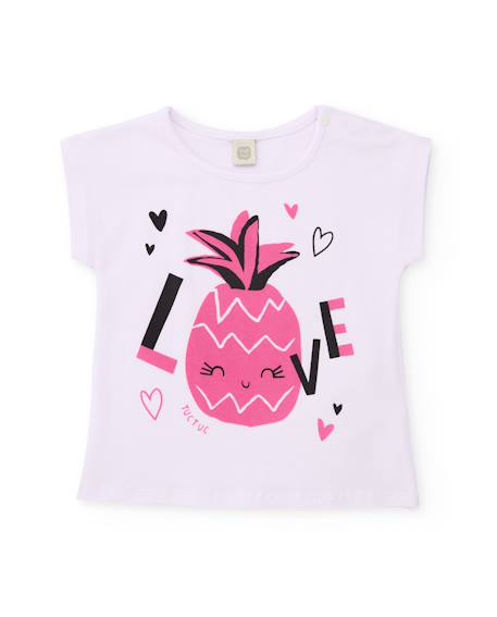Bébé-T-shirt fille en maille avec graphisme ananas