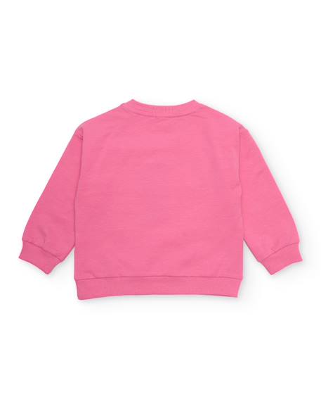 Sweat-shirt fille en maille avec fermeture à l’épaule Rose 2 - vertbaudet enfant 