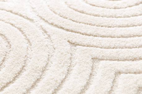 Tapis rond design à effet de relief  groove Blanc pur 5 - vertbaudet enfant 