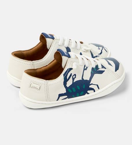 Baskets garçon cuir PEU CAMI Blanc naturel 1 4 - vertbaudet enfant 