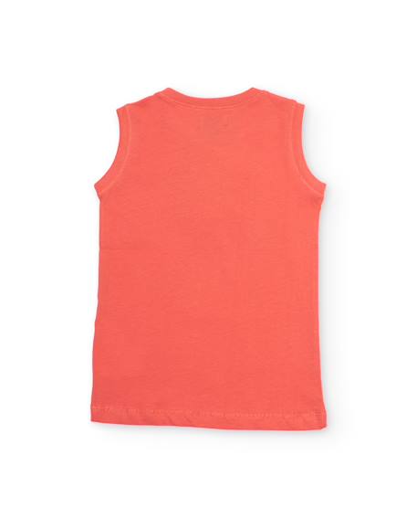 T-shirt garçon en maille avec imprimé photographique Orange 2 - vertbaudet enfant 