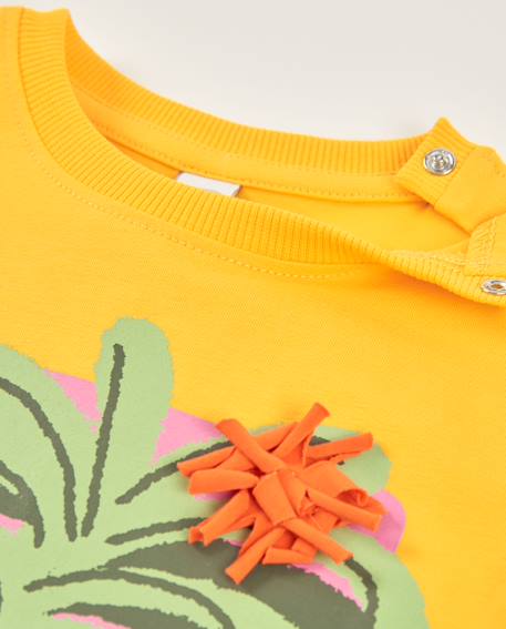 T-shirt fille en maille avec détails en relief Jaune 3 - vertbaudet enfant 