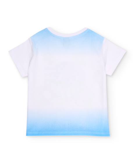 T-shirt garçon en maille avec dégradé Blanc 2 - vertbaudet enfant 