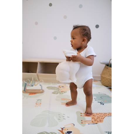 Grand tapis d'éveil réversible voitures / savane Circuit petites voitures / animaux de la savane 2 - vertbaudet enfant 
