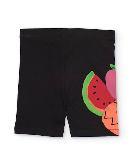 Legging fille en maille avec imprimé sur le côté Noir 2 - vertbaudet enfant 