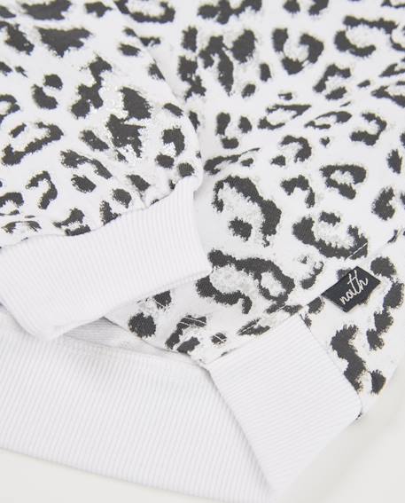 Sweat fille en maille avec imprimé animal Blanc 5 - vertbaudet enfant 
