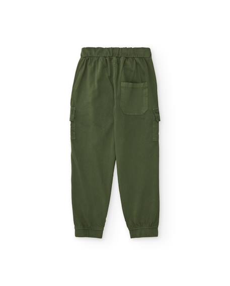 Pantalon garçon en maille avec poches cargo Vert 2 - vertbaudet enfant 