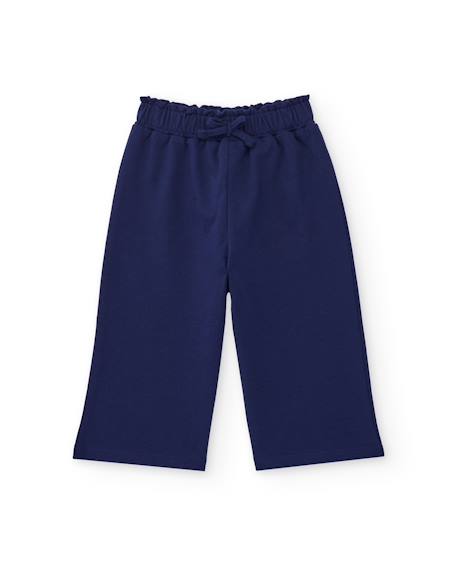 Pantalon fille en maille de style jupe-culotte Bleu 1 - vertbaudet enfant 