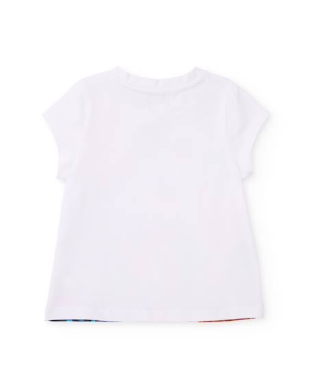 T-shirt fille en maille avec grand imprimé Blanc 2 - vertbaudet enfant 