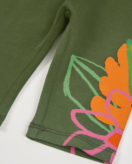Legging fille en maille avec détail imprimé Vert 4 - vertbaudet enfant 