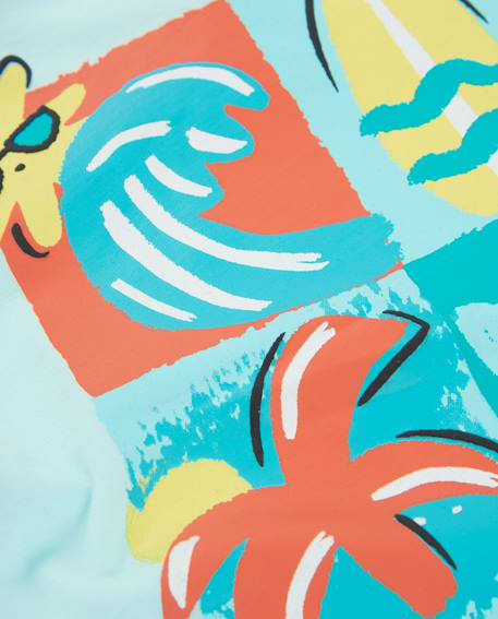 T-shirt garçon en maille avec fermeture à l’épaule Bleu 4 - vertbaudet enfant 