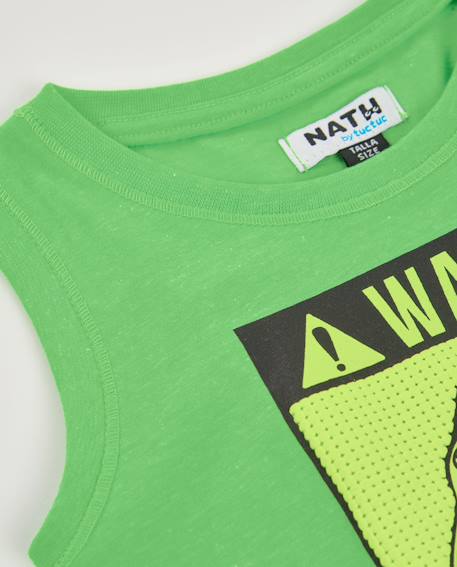 T-shirt garçon en maille avec graphique de requin Vert 3 - vertbaudet enfant 